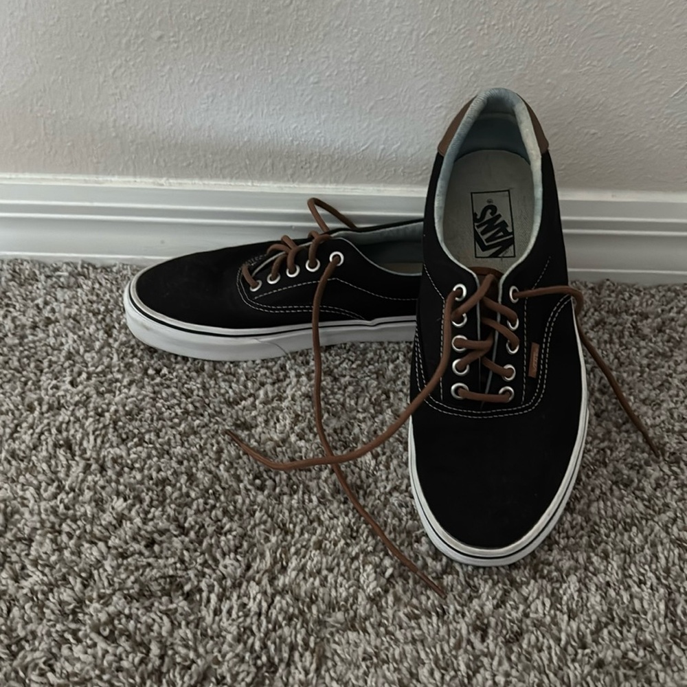 Vans black and leather shoes
